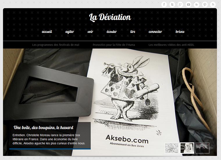 Page d'accueil du webzine